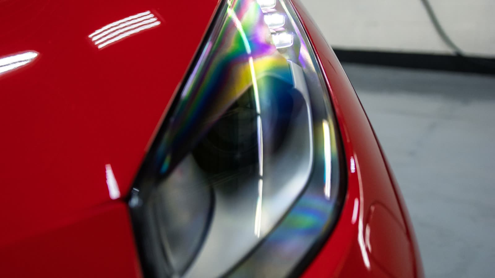 Professional headlight restored vehicle by ALPHASHINE Toronto.