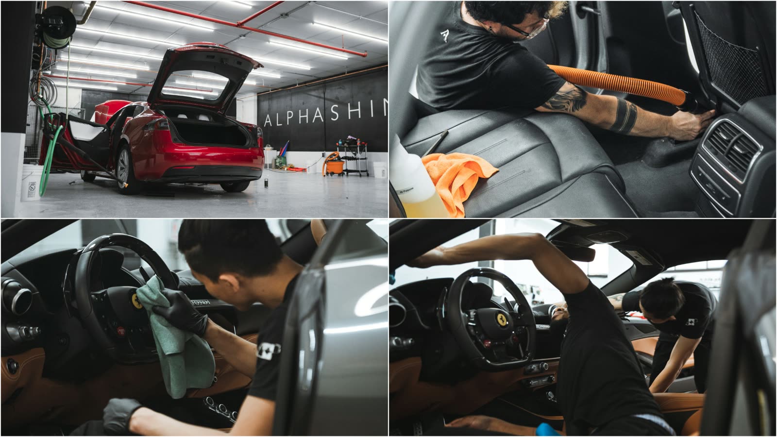 ALPHASHINE's midtown location facility and detailing team